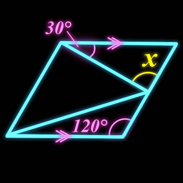 【脳トレゲーム】Xの角度を求めよ